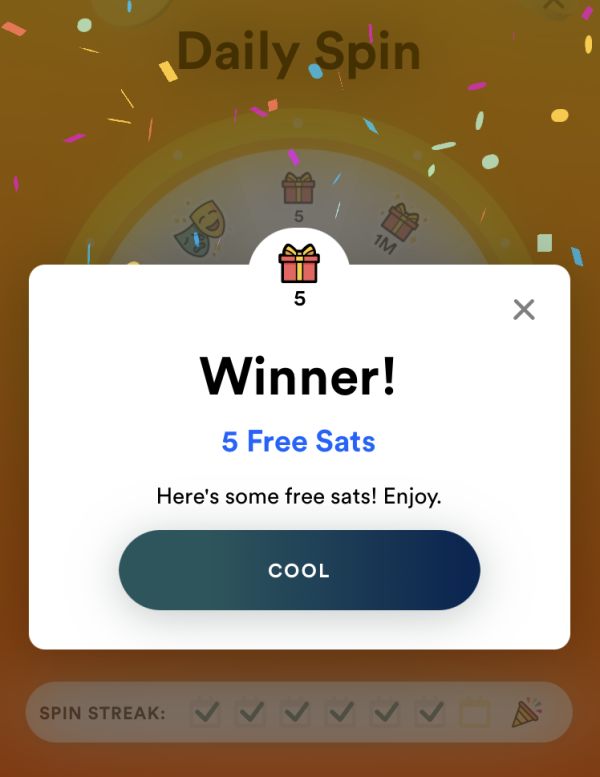 Daily Spin on FOLD app