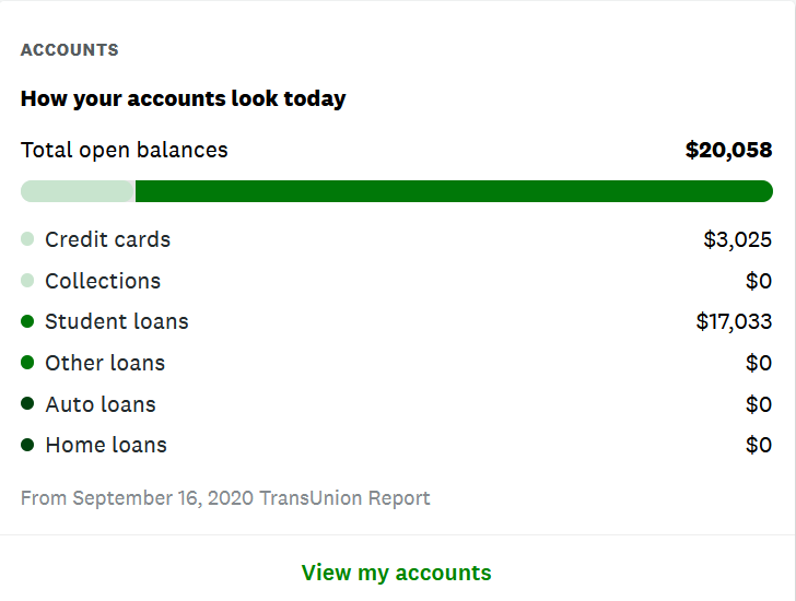Total Open Balances - Credit Score