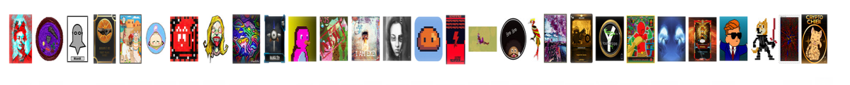 row of tiny NFTs