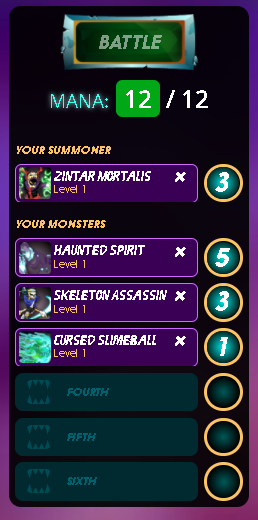 12 MANA SET UP