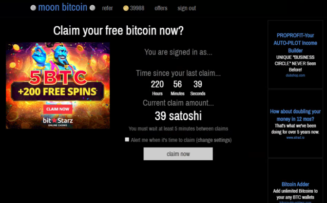 MoonBitcoin Faucet