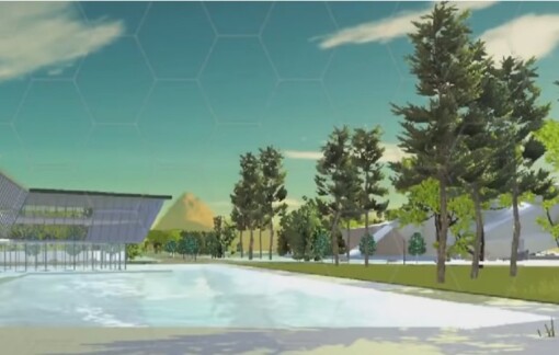 relaxing swimming pool in decentraland