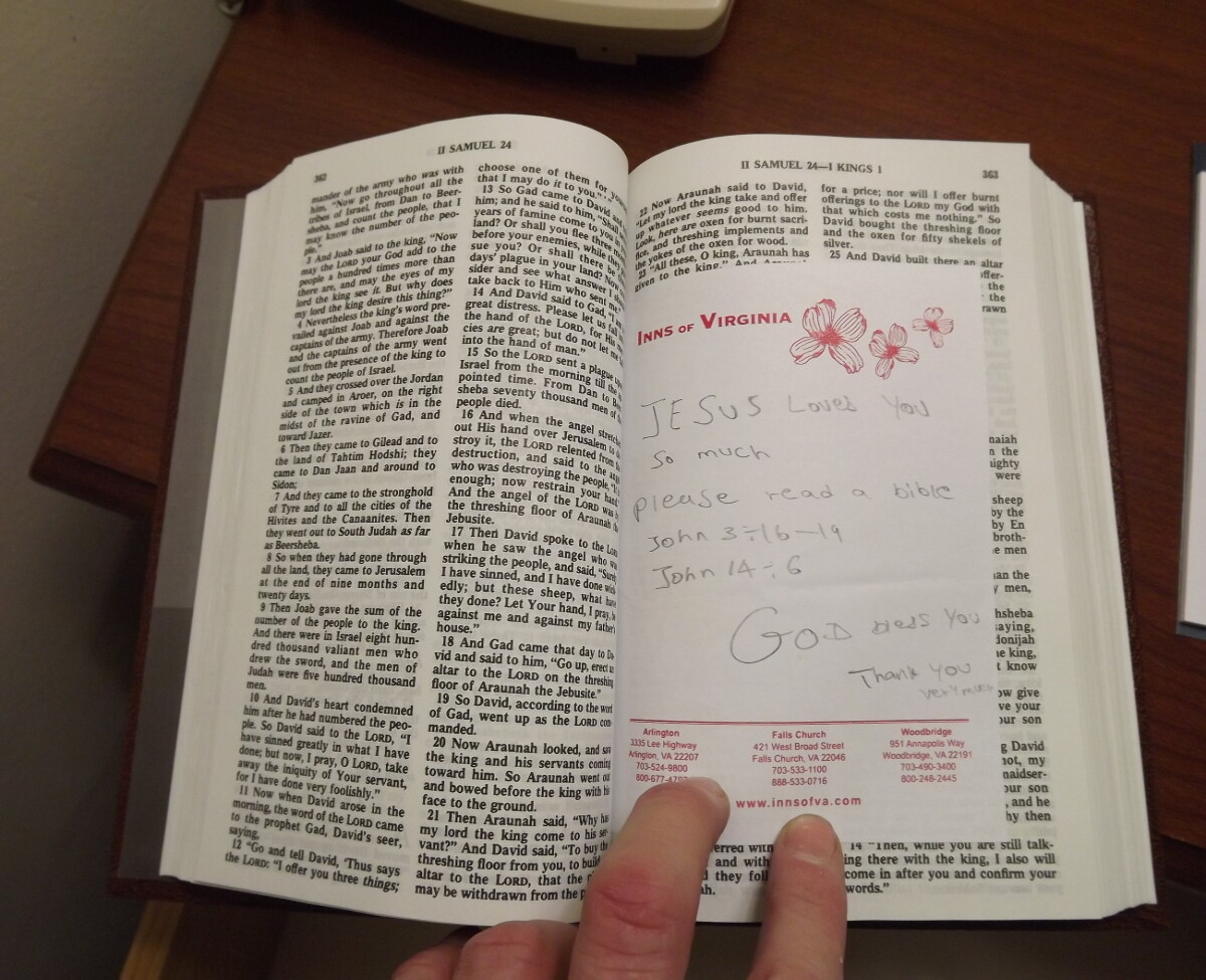 Bible in Arlington hotel