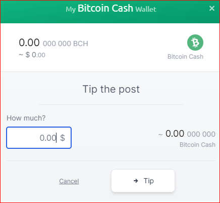 Tip using your wallet