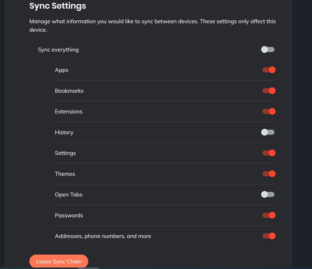 brave sync