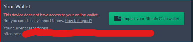 Import your $Bitcoin Cash wallet