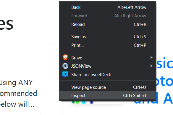 Open right click in the mouse