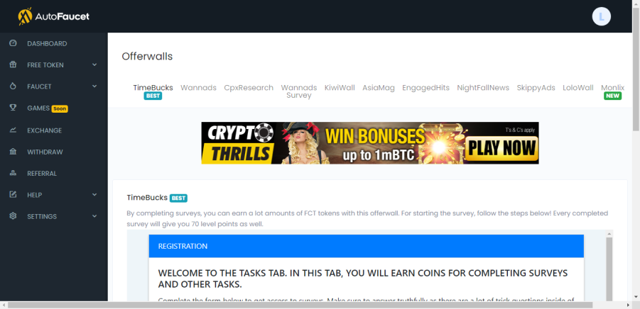 Auto Faucet offerwalls