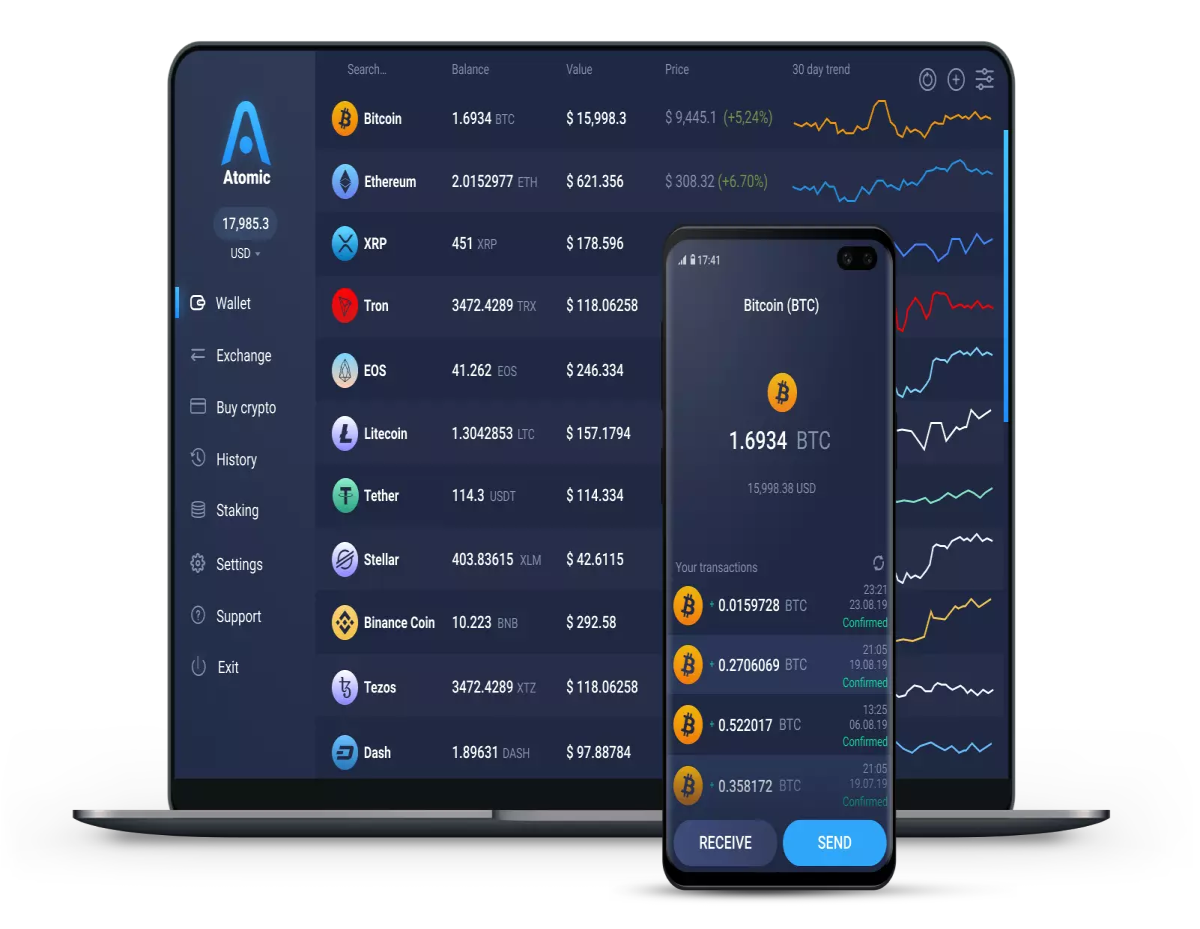 ATOMIC WALLET For those looking for a safe and personal BTC wallet.