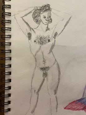 Jaron posing - 15 minutes, pencil