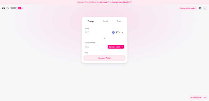 Uniswap Home page