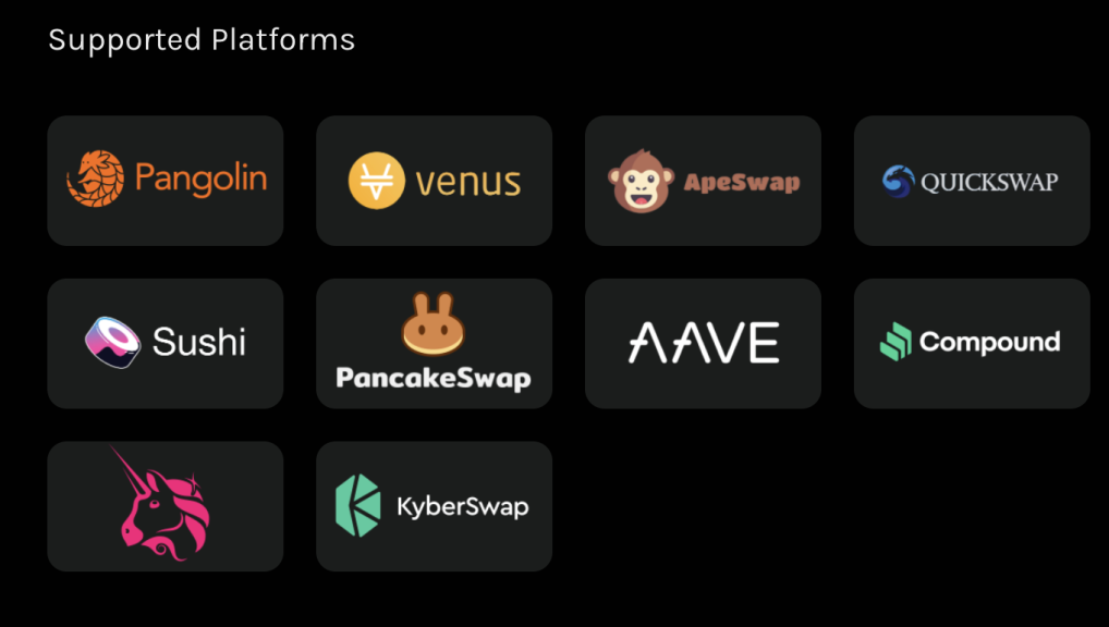 KyberSwap, Uniswap, Aave, Venus Protocol, PancakeSwap, SushiSwap, and more on Krystal DeFi