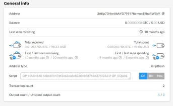 BTC Wallet Detail Sample