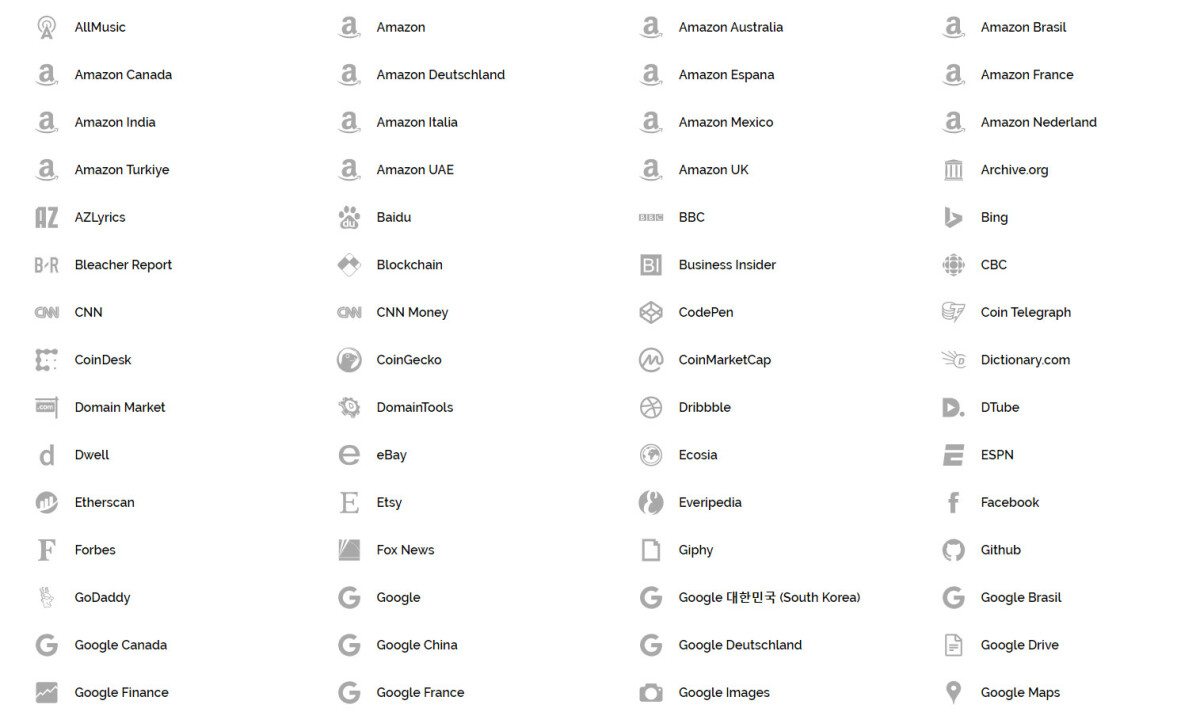 A snapshot of possible providers
