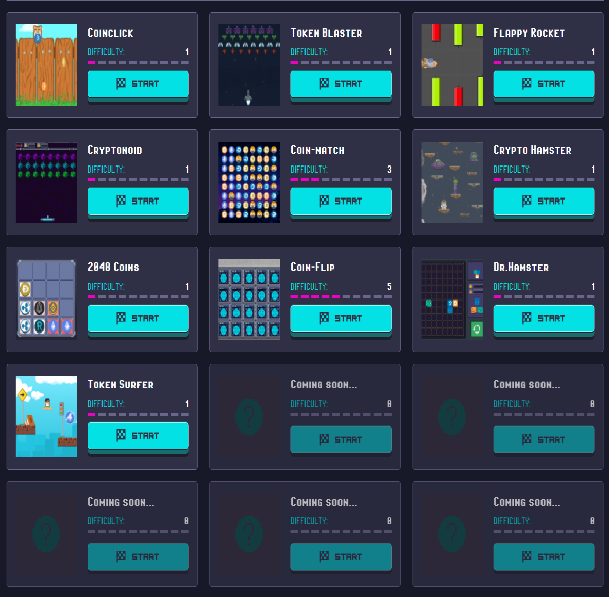 Games list