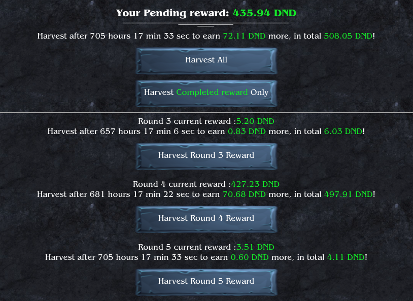 Pending $DND Rewards