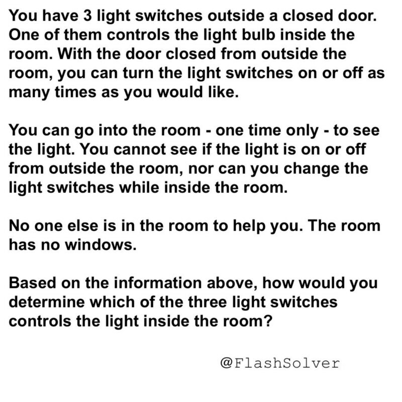 Time For A Riddle Time For A Riddle, 3 Light Switches Riddle