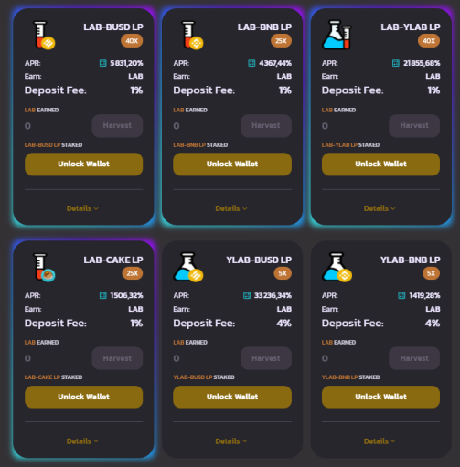 Stake LP tokens to earn LAB