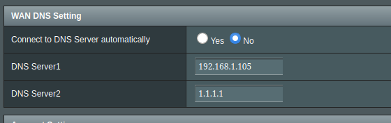 DNS Setting on router's WAN page
