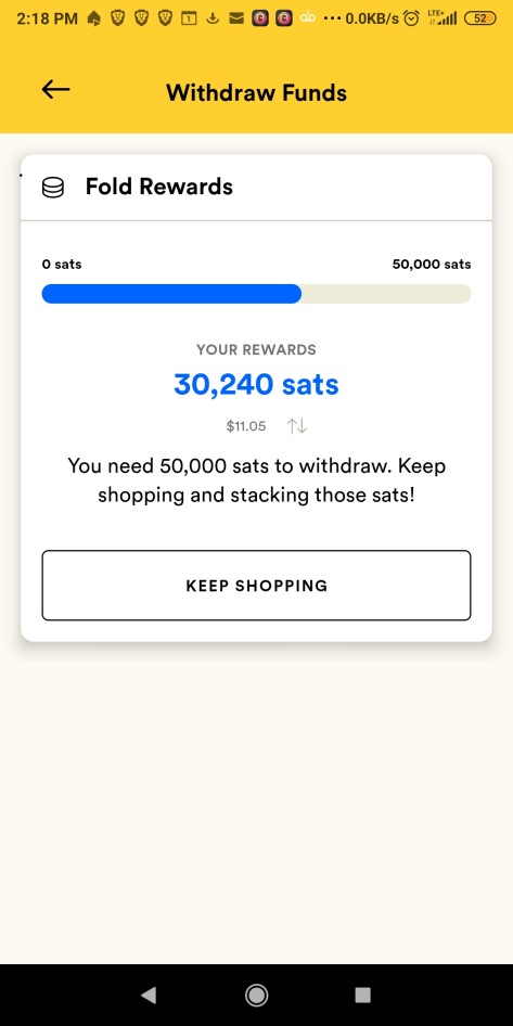 You need 50,000 sats to withdraw