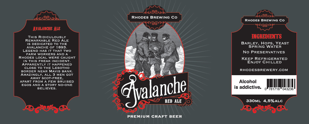 Avalanche Red Ale Bottle Lable