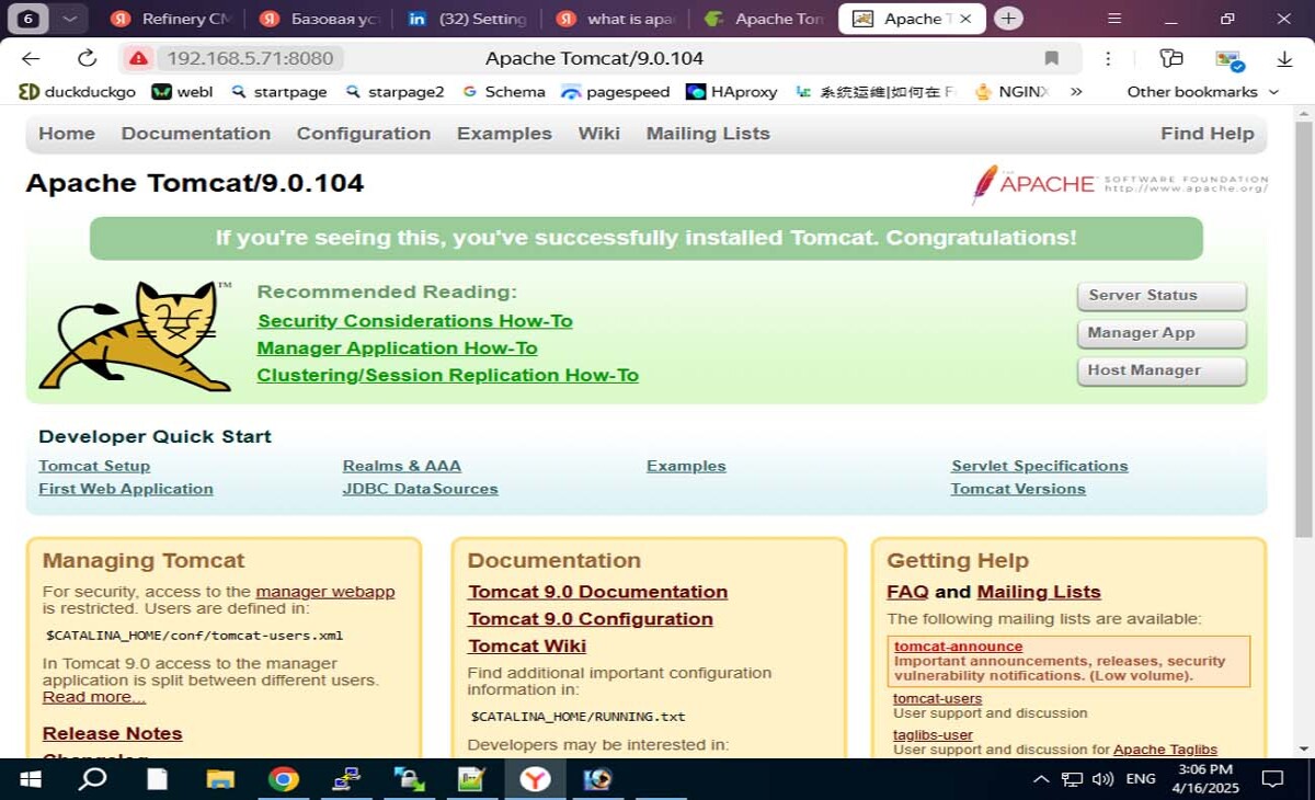dashboard apache tomcat 9