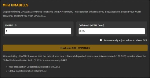 Mint UMABILLS dapp
