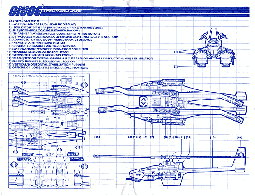 GI Joe Toys - Blueprint for the Cobra Mamba air assault vehicle