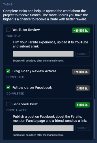 Example Task list