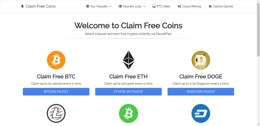 Claimfreecoins.io faucet