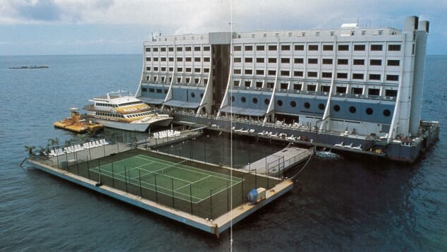 Playing tennis on the ocean. Like in, ON the ocean.