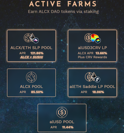 Alchemix yield farming