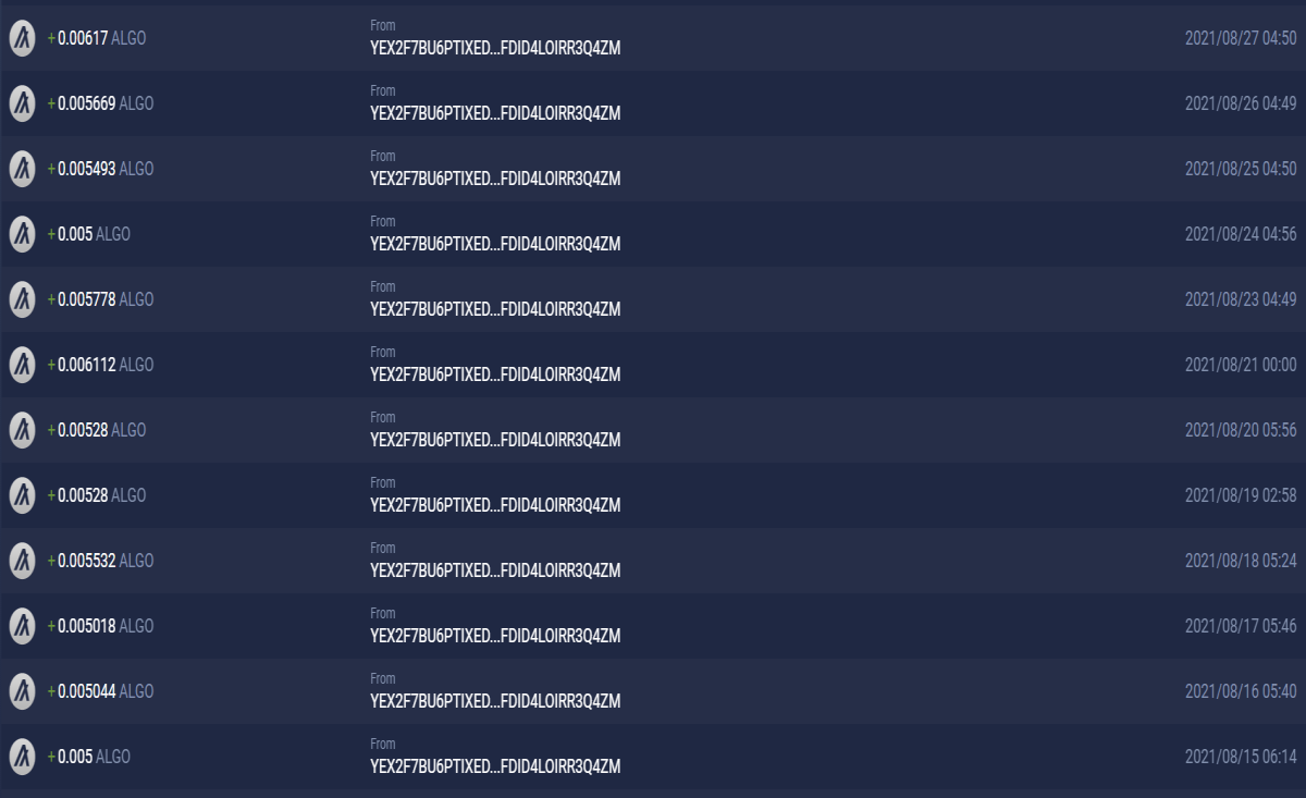 ALGO Faucet Deposits