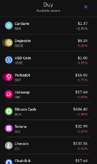 Kraken buy menu Solana icon