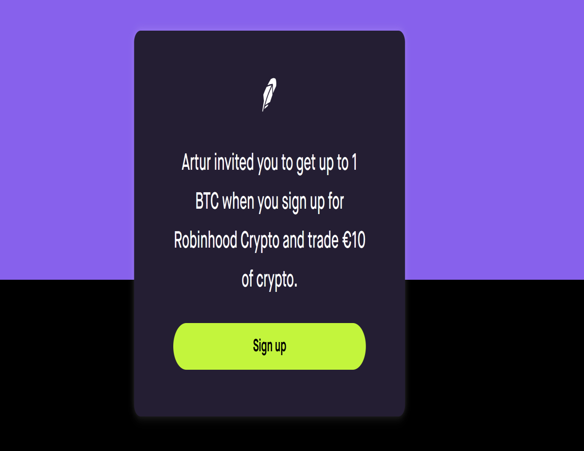 robinhood bonus powitalny za rejestrację