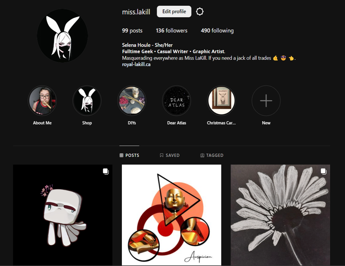 Screenshot of @miss.lakill 's Instagram profile