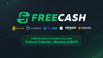 Freecash.com - survey site for earning crypto and gift cards