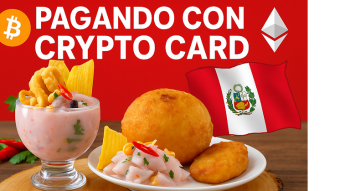Pagando con Tarjeta Cripto un riquisimo ceviche y leche de tigre en PERU