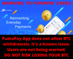 ⚠ WARNING TO PUMAPAY & BITCOIN USERS ⚠