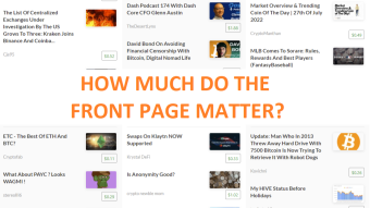The Publish0x front page, how much do a post benefit from it?