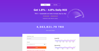 TronBank - daily ROI 1.8% - 4.8%