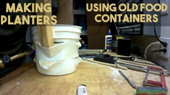 Making planters out of old food containers