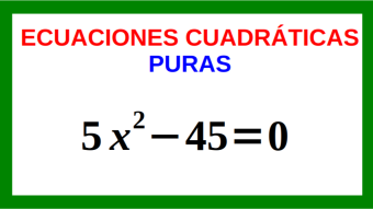 Ecuaciones cuadráticas puras Ejemplo 01