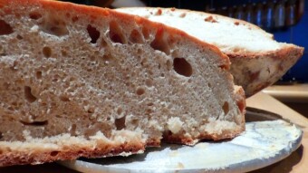 Homemade bread made of buckwheat honey and light beer