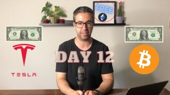 $1 Tesla $1 Bitcoin Everyday | Dollar Cost Averaging BTC & TSLA | DAY 12