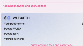 wLEO-ETH Liquidity Pool- An Emotional Investment?