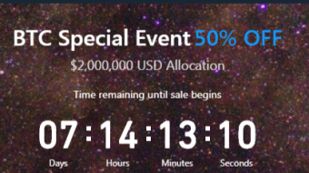 BIG BITCOIN SALE, 50% OFF!!!