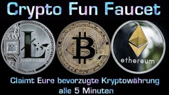Crypto Fun Faucet | Top Faucet mit 8 Kryptowährungen alle 5 Minuten claimbar