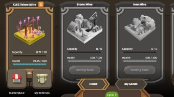 Free to play game Chain of Legends,  Get a free land and earn the CLEG token