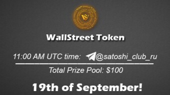 Join the AMA of Satoshi Club x WallStreet Token Russian. Rewards: 100 USDT, September 19th.